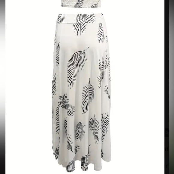 NEW•CREME DE LA CREME TROPICAL LEAF PRINT 2 PIECE MAXI SKIRT SET •XXL - Picture 5 of 13